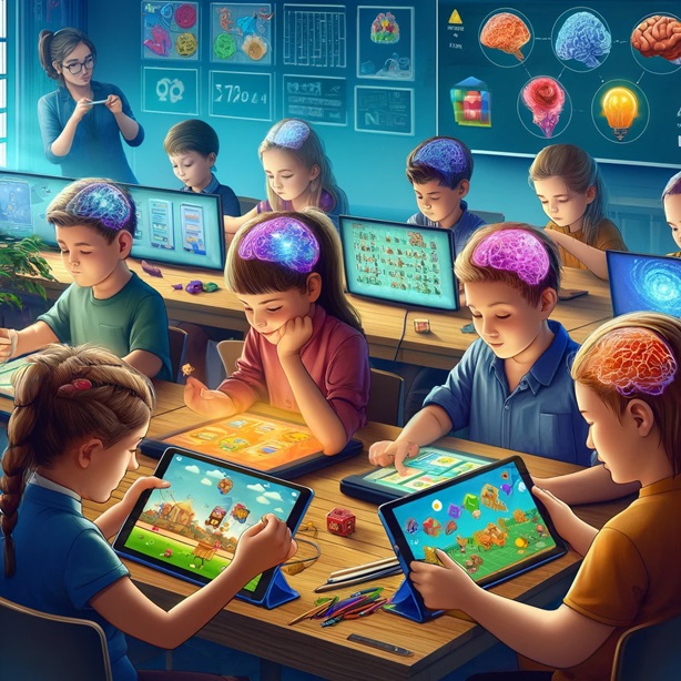 Children Using Brain Training Apps in a Classroom