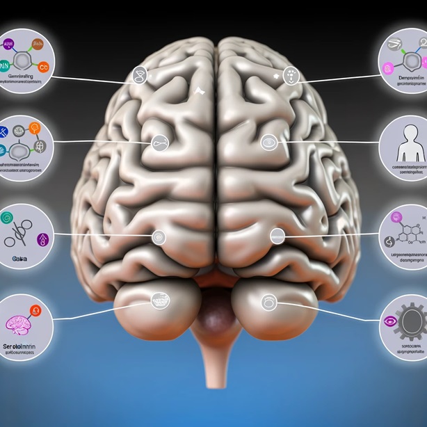 Educational Illustration of Neurotransmitters in the Brain